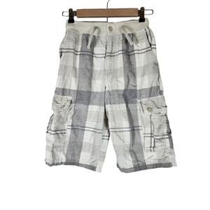 URBAN PIPELINE Gray Plaid Skater Cargo Long Shorts Youth SZ L (24" Waist)